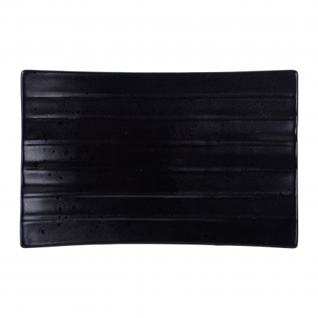 CULINARO STREET FOOD Platou din ceramica, tip frunza banan, 23,3x14,7x2,7cm, BLACK [1]