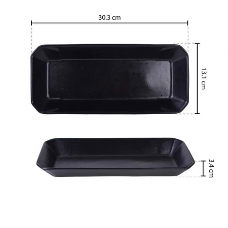 CULINARO STREET FOOD Platou servire kebab din ceramica, 30,3x13,1xh3,4cm, BLACK [1]