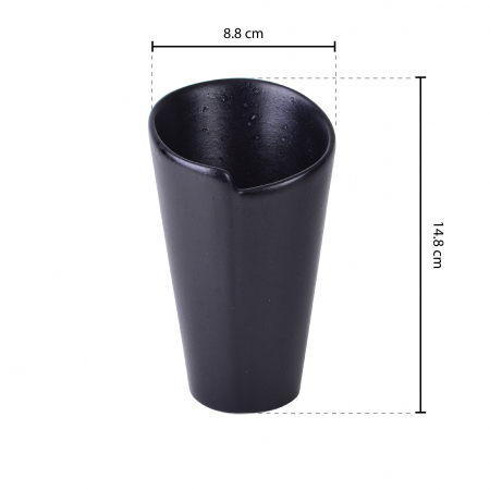 CULINARO STREET FOOD Recipient servire cartofi prajiti/snacks conic, D8,8xh14,8cm, ceramica, BLACK [1]