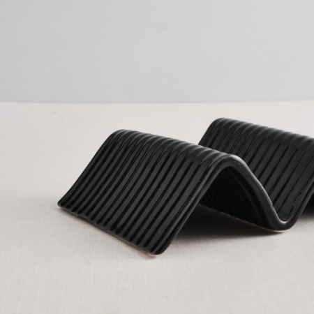 CULINARO STREET FOOD Suport taco cu 1-2 compartimente, ceramica, 14,9x10,4xh4,5cm, BLACK [3]