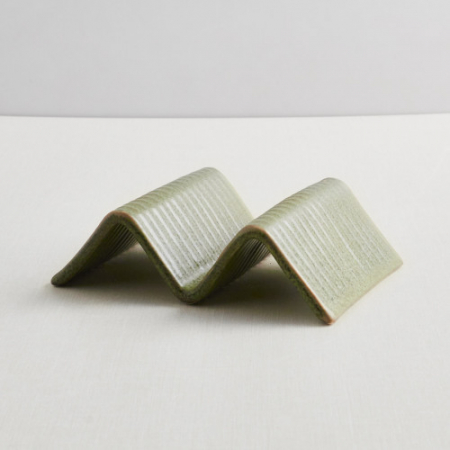 CULINARO STREET FOOD Suport taco cu 1-2 compartimente, ceramica, 14,9x10,4xh4,5cm, OLIVE [1]