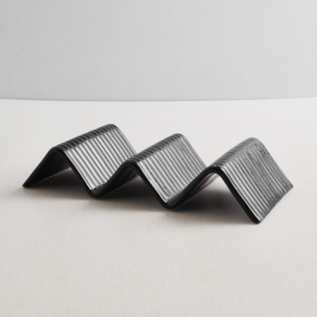 CULINARO STREET FOOD Suport taco cu 2-3 compartimente, ceramica, 23,2x10,4xh4,3cm, BLACK [3]