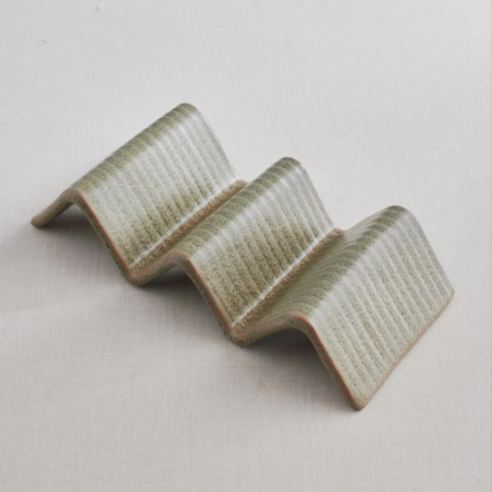 CULINARO STREET FOOD Suport taco cu 2-3 compartimente, ceramica, 23,2x10,4xh4,3cm, OLIVE [2]