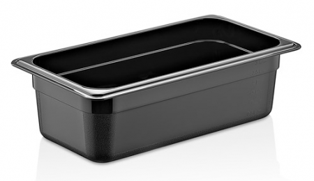 Produse - CULINARO Tava gastronorm polipropilena 1/3-100, 325x176x100mm, 3,6lt, neagra 