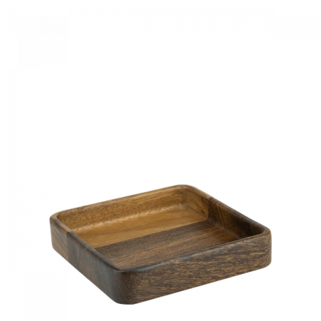 Platouri lemn - CULINARO Tava prezentare patrata din lemn acacia, 20x20xh4,6cm