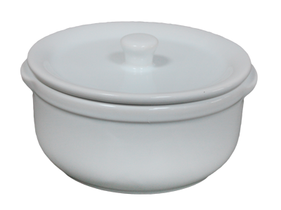 Ceramica - CULINARO Vas ceramic cu capac, D14xh6,6cm, 600ml, alb