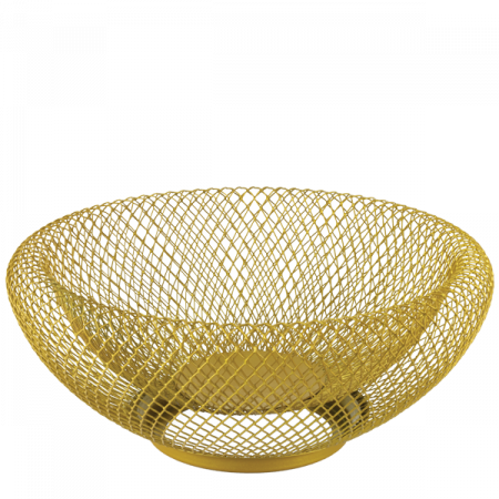 Produse - CULINARO WICKED Cos pentru fructe rotund auriu, D32cm, plasa metal, cu pereti dubli