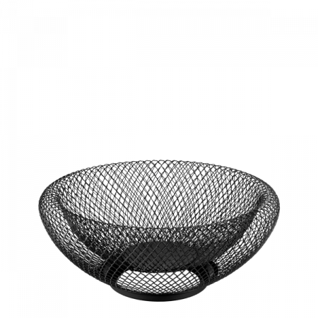 Produse - CULINARO WICKED Cos pentru fructe rotund negru, D32cm, plasa metal, cu pereti dubli