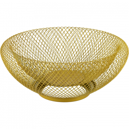 CULINARO WICKED Fructiera rotunda aurie, D25xh13cm, plasa metal, cu pereti dubli [1]