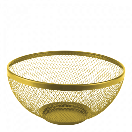 Produse - CULINARO WICKED Fructiera rotunda aurie, D26xh13cm, plasa metal