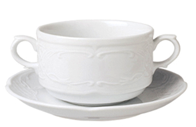 Flora - GURAL FLORA Bol cu farfurioara portelan 315ml (FLO 10 KS + FLO 17 KT)