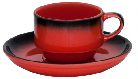 Gural Porselen - GURAL MARMARIS-BLACK/RED Ceasca cu farfurioara 230ml (NBNEO02CT631KMZS)