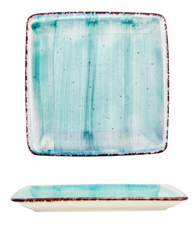 Gural Porselen - GURAL TURQUOISE Farfurie patrata 25x25cm (NBNORD25X25DU50TM)