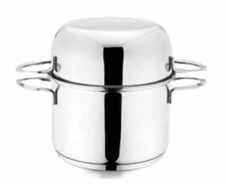 Oale si cratite inox - HASCEVHER Oala dubla pentru midii, scoici 18cm