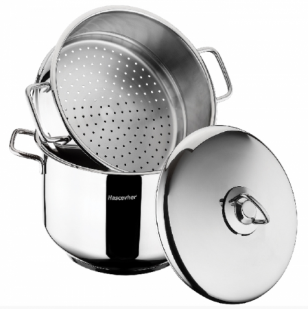 Oale si cratite inox - HASCEVHER Oala dubla pentru cuscus 26cm