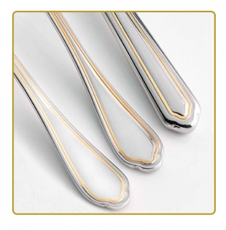 HISAR FLORENCE GOLD Set tacamuri 30 piese pentru 6 persoane, inox 18/10 [2]