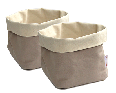 Servirea mesei - ILSA Set 2 cosuri paine textile ovale 14x14xh16cm bej, 100% bumbac
