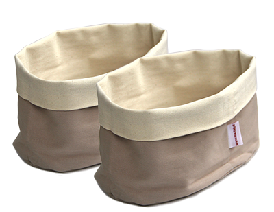 Servirea mesei - ILSA Set 2 cosuri paine textile ovale 25x15xh17cm bej, 100% bumbac