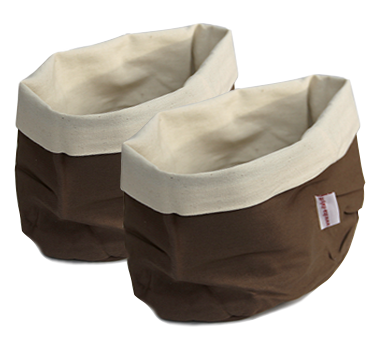 Servirea mesei - ILSA Set 2 cosuri paine textile patrate 25x15xh17cm cafeniu, 100% bumbac