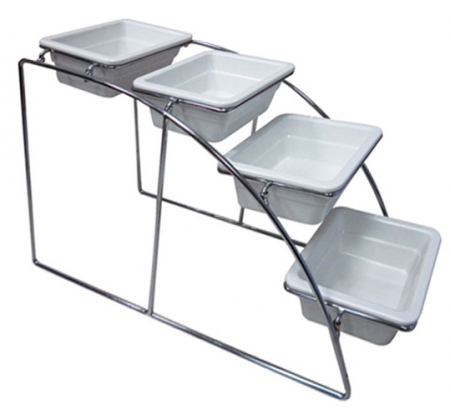 Display-uri si suporturi - ILSA Suport expunere cu 4 niveluri, inox, 21,5x52,5xh32,5cm, pentru 4 tavi gastronorm 1/6 (E901216SS00)