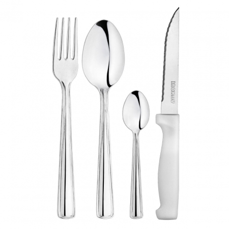 Servirea mesei - INOXRIV KITCHEN ITALIA Set tacamuri 24 piese inox pentru 6 persoane, 6 linguri, 6 furculite, 6 lingurite ceai, 6 cutite friptura