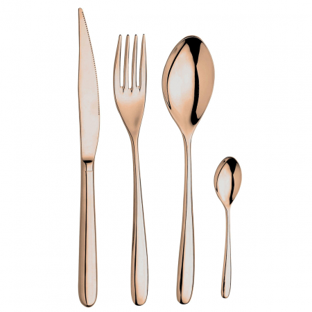 INOXRIV NOVECENTO PINK GOLD Set 6 linguri principale, otel inoxidabil 18/10, L20,5cm, grosime 3,5mm, finisaj lucios [1]