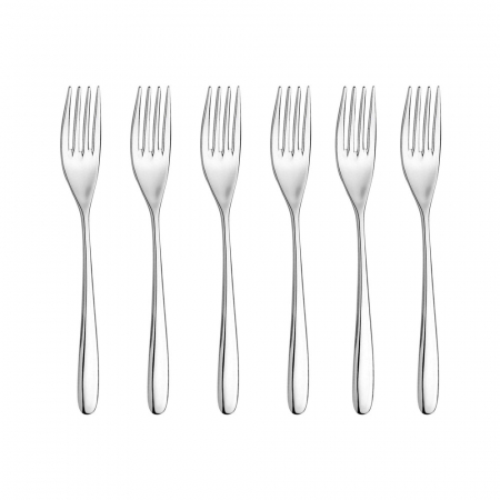 Tacamuri - INOXRIV NOVECENTO Set 6 furculite medii, otel inoxidabil 18/10, L17,5cm, grosime 3,5mm, finisaj lucios