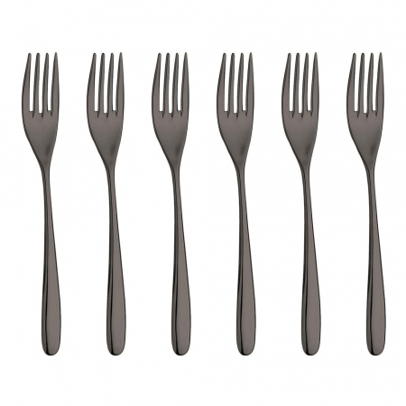 Servirea mesei - INOXRIV NOVECENTO TITANIUM Set 6 furculite fel principal, otel inoxidabil 18/10, L20,5cm, grosime 3,5mm, finisaj lucios