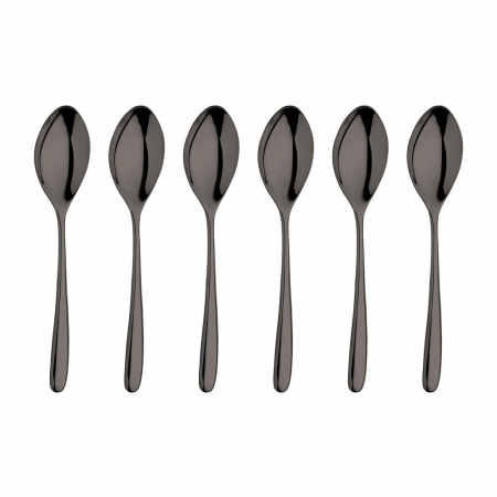 Servirea mesei - INOXRIV NOVECENTO TITANIUM Set 6 lingurite desert, otel inoxidabil 18/10, L15,5cm, grosime 3,5mm, finisaj lucios