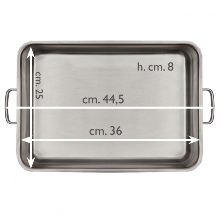 INOXRIV PREMIUM Set tava cu manere si capac, din inox 36x25xh8cm [3]