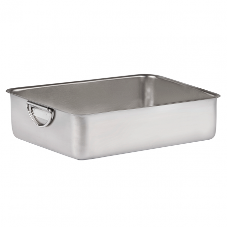Tavi inox - INOXRIV PROFI Tava inox cu manere pliabile, pentru cuptor 36x25xh8cm