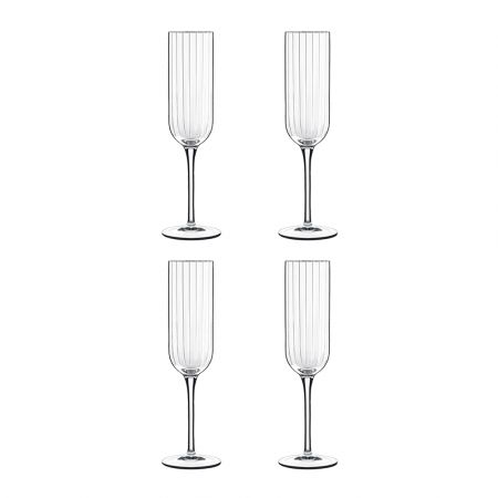 Articole sticlarie - LUIGI BORMIOLI BACH Set 4 pahare sampanie 210ml D7xH23,5cm