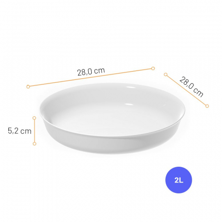 MARINEX OPALINE Tava cuptor rotunda din sticla opal, 2l, D28,2xh5,31cm [1]