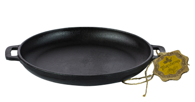 Servirea mesei - MAYSTERNYA Tava rotunda din fonta 18xh2,5cm + burete sarma