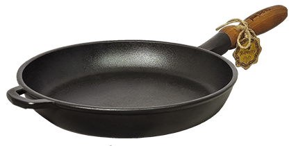MAYSTERNYA Tigaie fonta cu maner lemn, D26xh4cm [1]