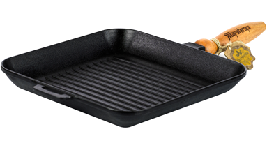 Tigai fonta - MAYSTERNYA Tigaie grill patrata din fonta 28x28xh4cm + burete sarma