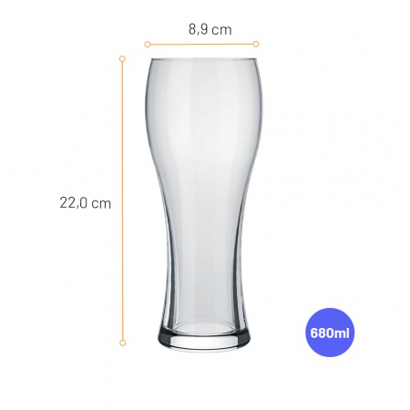 NADIR JOINVILLE Set 12 pahare bere, 680ml, D8,9xh22cm, sticla [1]