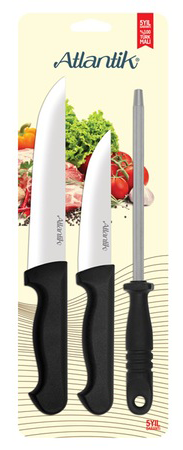 Cutite si accesorii - PIRGE ATLANTIK Set 2 cutite cu lama 12cm, 18cm si masat 18cm, otel inoxidabil 