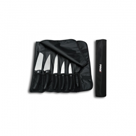 Seturi cutite - PIRGE DELUX Set 7 piese, 5 cutite profesionale otel inoxidabil, masat si husa