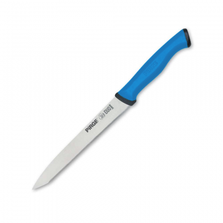 Cutite legume si fructe - PIRGE DUO Cutit profesional pentru legume, zimtat, otel inoxidabil 13,5cm, maner albastru