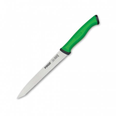 Cutite legume si fructe - PIRGE DUO Cutit profesional pentru legume, zimtat, otel inoxidabil 13,5cm, maner verde