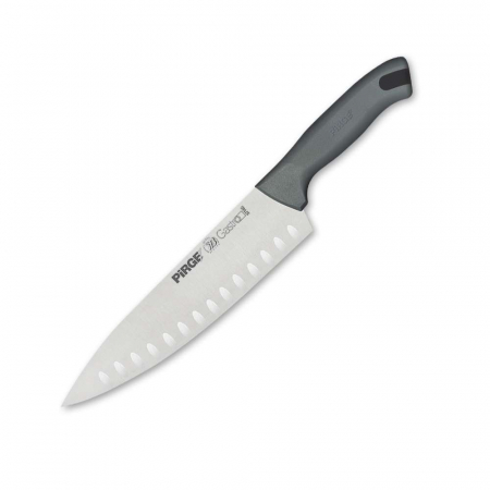 PIRGE GASTRO Cutitul bucatarului profesional, lama inox 23cm cu alveole, maner gri [0]