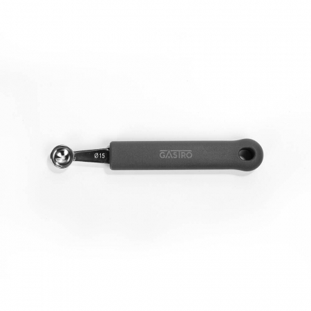 PIRGE GASTRO Lingura pariziana 15mm pentru decoruri, profesionala, inox, maner gri [1]