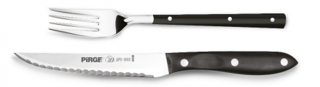 PIRGE PRO 2001 Set cutit si furculita pentru friptura, otel inoxidabil, 12cm [1]
