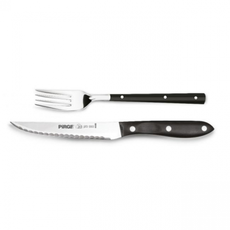 Seturi cutite - PIRGE PRO 2001 Set cutit si furculita pentru friptura, otel inoxidabil, 12cm