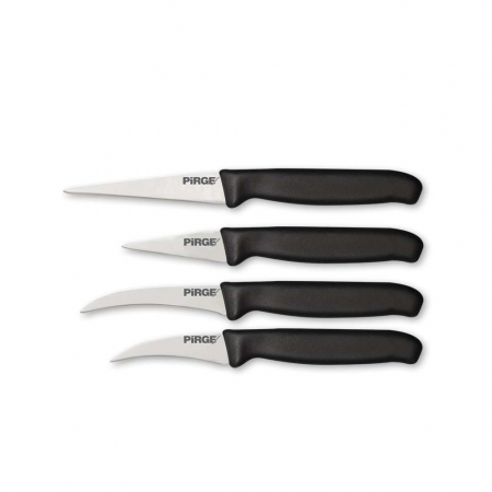 Cutite profesionale - PIRGE Set cutite curbate carving, pentru decorat, decojit fructe, 4 bucati, otel inoxidabil