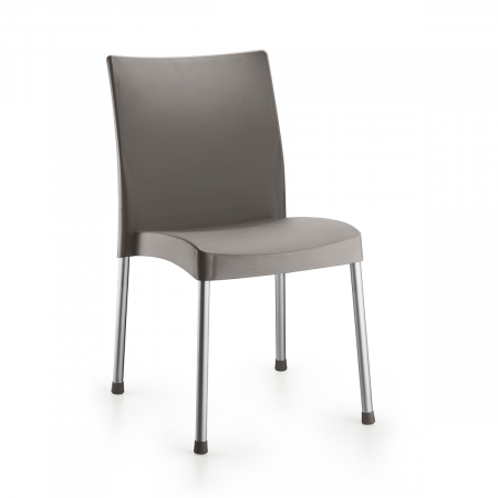 RAKI ACOC Scaun gradina/terasa gri, 44x47xh81cm, picioare aluminiu si sezut polipropilena [1]