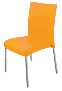 Scaune si fotolii - RAKI ACOC Scaun gradina/terasa orange, 44x47xh81cm, picioare aluminiu si sezut polipropilena