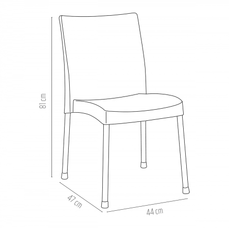 RAKI ACOC Scaun gradina/terasa galben, 44x47xh81cm, picioare aluminiu si sezut polipropilena [2]