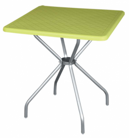 Produse - RAKI ALFA Masa gradina/terasa patrata verde, 70x70xh72,5cm, blat polipropilena, picioare aluminiu